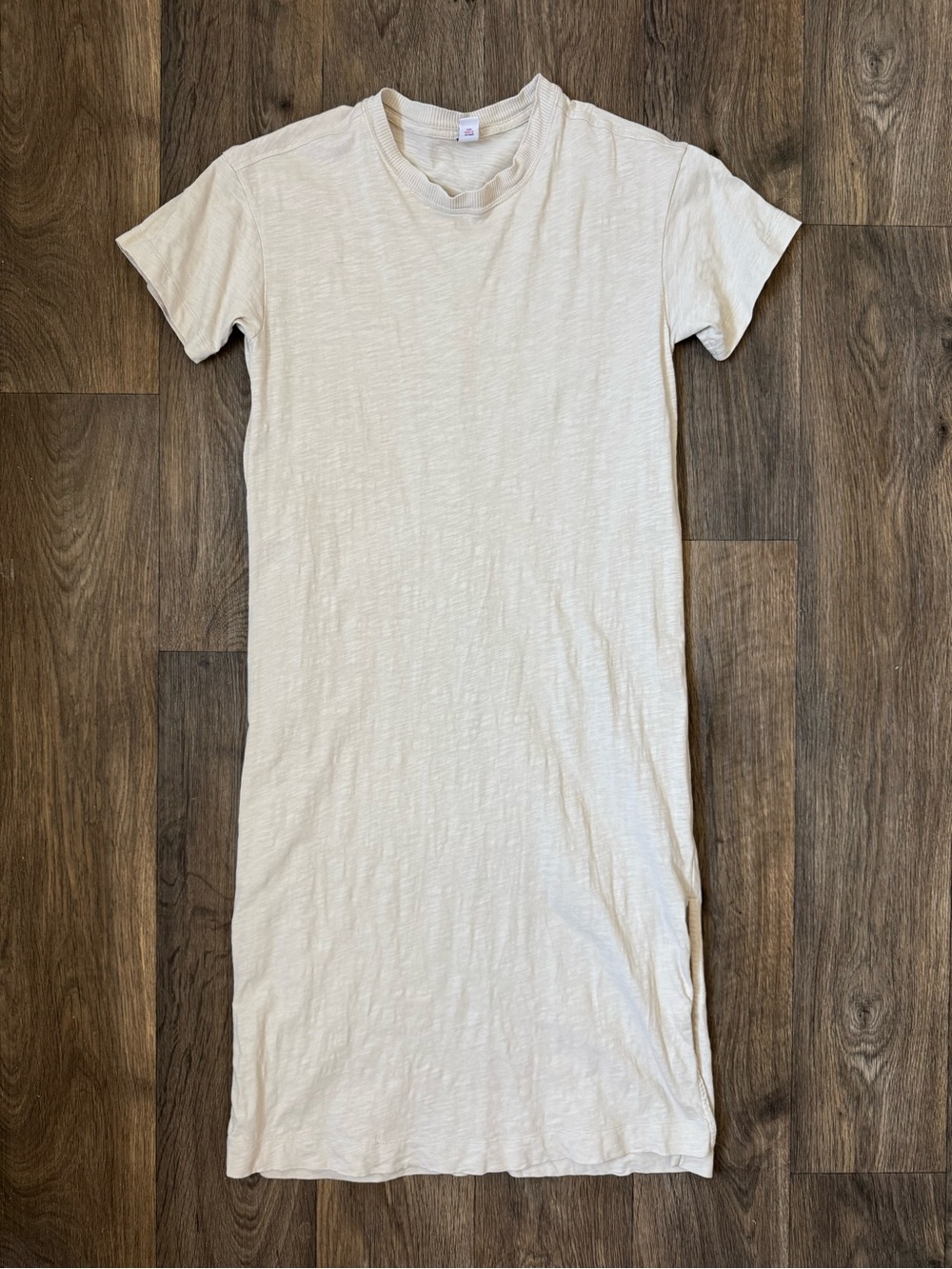 Old Navy Women's Cream Cotton Short Sleeve T-Shirt Midi Dress L